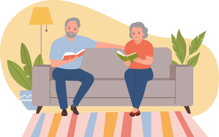 夫婦で過ごすイラスト