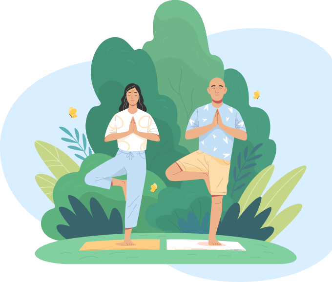 健康な生活をするイラスト